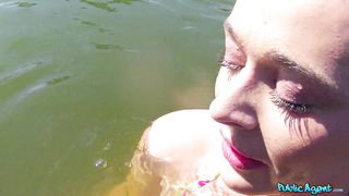 Public Agent - Cutie In Bikini Dives Headfirst Into A Stranger's Dick and Balls - 08/30/2013