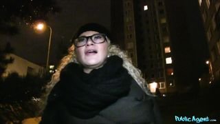 Public Agent - Nervous Blonde Nerd Loves To Fuck Strangers In Public - 01/14/2014