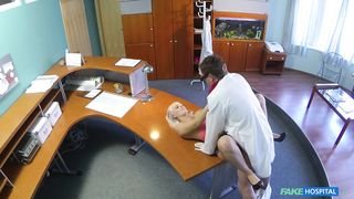 Fake Hospital - Perfect Sexy Blonde Gets Probed By Doctor On Reception Desk - 04/07/2014