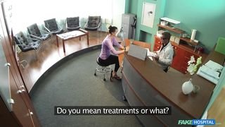 Fake Hospital - Doctor faces sexy brunette from insurance company - 07/24/2014