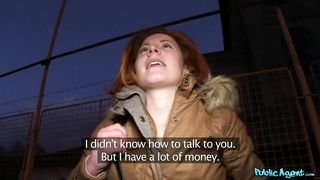 ryta lucky, public agent eager redhead flashes tits for cash - 03.23.2015