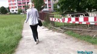 public agent blonde with big boobs has outdoor sex in public - 07.10.2015