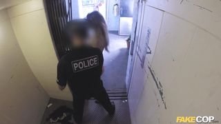 Fake Cop - Leggy Office Slut Fucks Cop in an Elevator - 07/04/2016