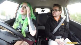 Fake Driving School - Wild ride for tattooed busty beauty - 02/05/2018