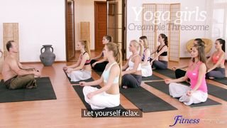 Fitness Rooms - Yoga girls creampie threesome - 09/12/2016