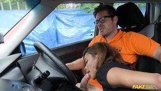 Fake Driving School - Ebonys lesson ends in creampie - 03/18/2017