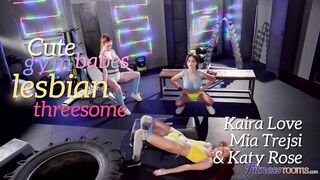 Fitness Rooms - Cute gym babes lesbian threesome - 11/09/2023